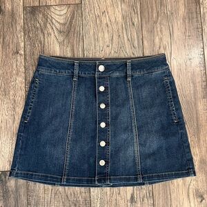 American Eagle Denim Button-Front Mini Skirt